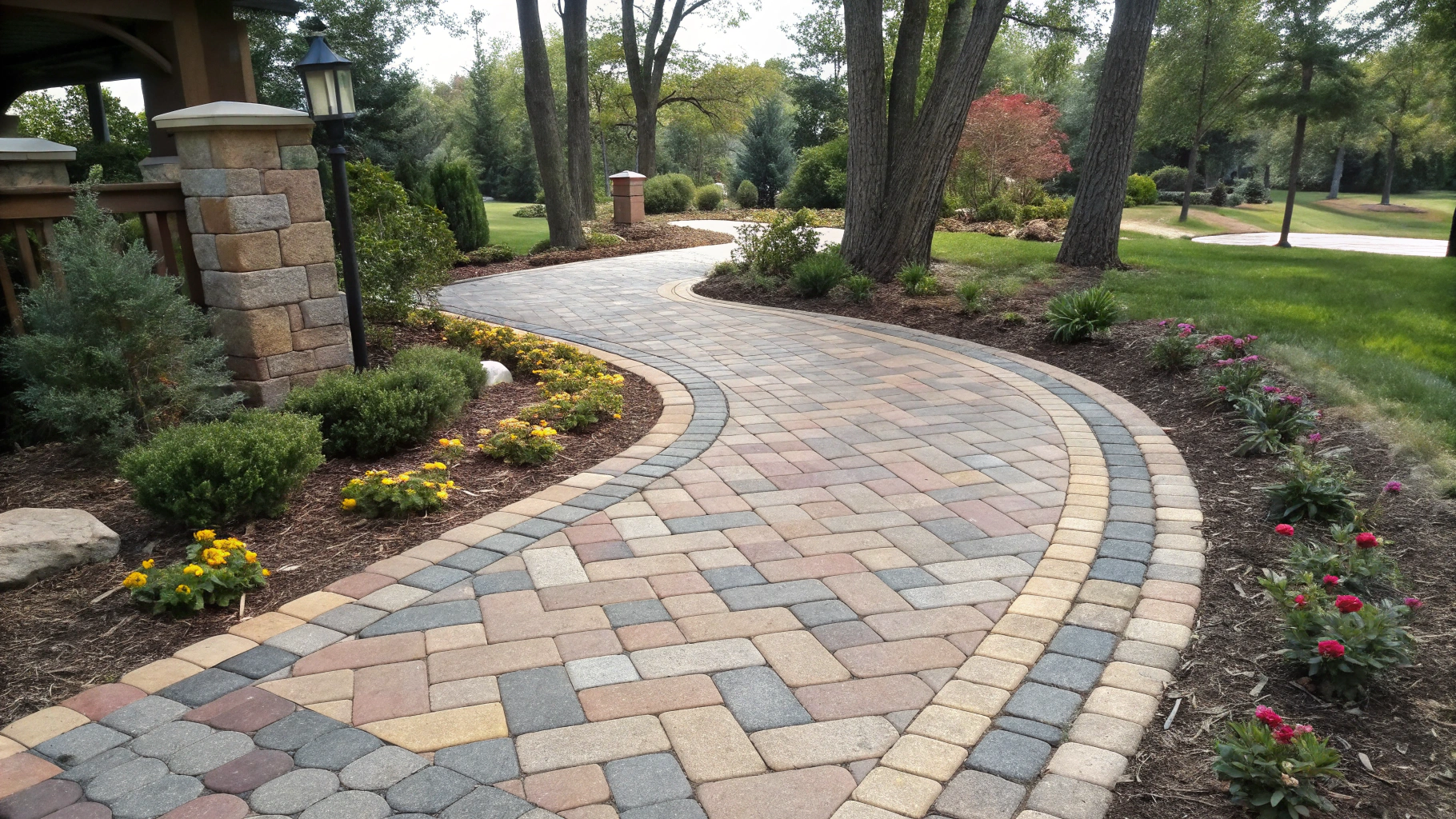 Paver walkway and hardscape surface cleaning