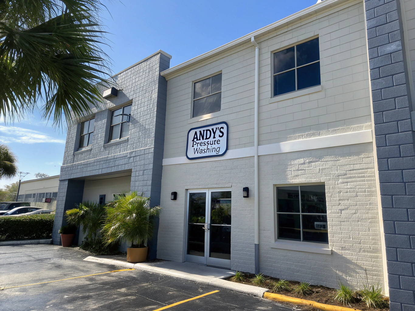 Commercial property exterior pressure washing in Florida
